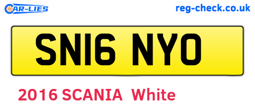 SN16NYO are the vehicle registration plates.