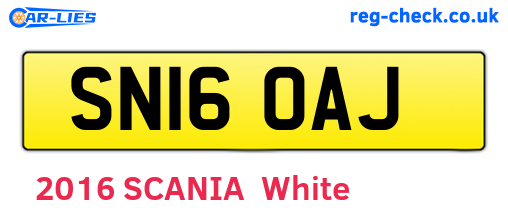 SN16OAJ are the vehicle registration plates.