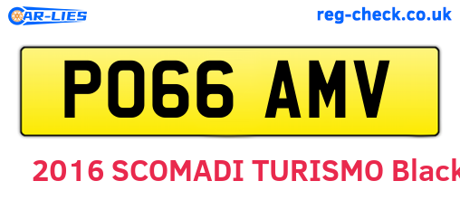 PO66AMV are the vehicle registration plates.