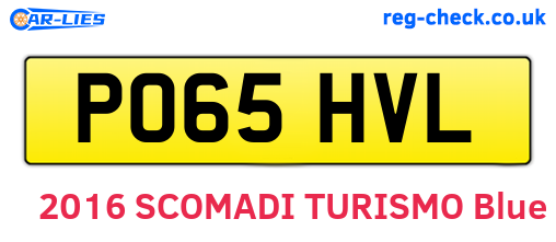 PO65HVL are the vehicle registration plates.