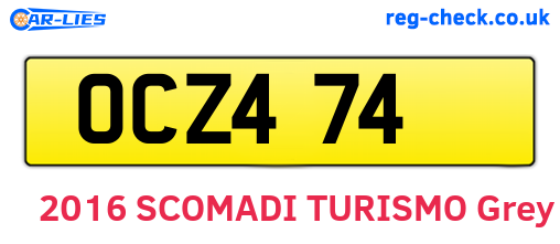 OCZ474 are the vehicle registration plates.