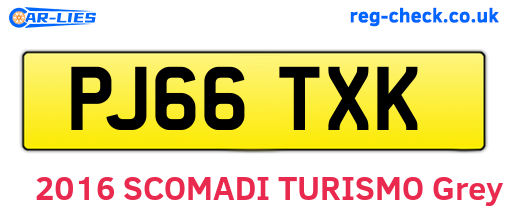 PJ66TXK are the vehicle registration plates.