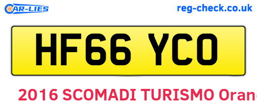 HF66YCO are the vehicle registration plates.