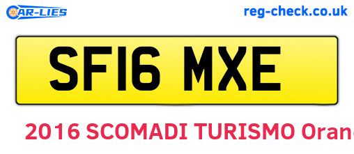 SF16MXE are the vehicle registration plates.