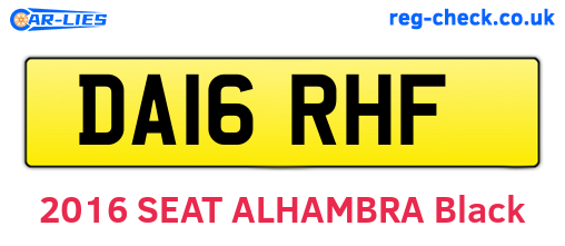 DA16RHF are the vehicle registration plates.