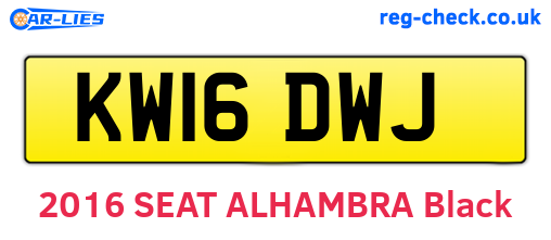 KW16DWJ are the vehicle registration plates.