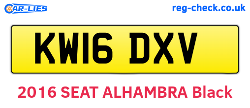 KW16DXV are the vehicle registration plates.