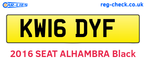 KW16DYF are the vehicle registration plates.