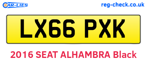 LX66PXK are the vehicle registration plates.