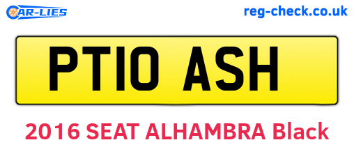 PT10ASH are the vehicle registration plates.