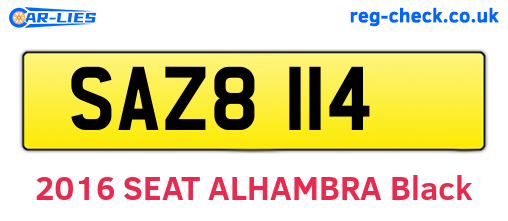 SAZ8114 are the vehicle registration plates.