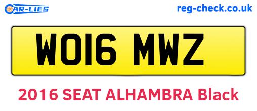 WO16MWZ are the vehicle registration plates.