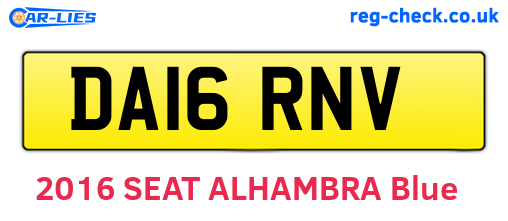 DA16RNV are the vehicle registration plates.