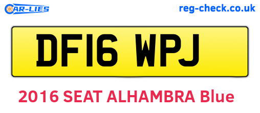 DF16WPJ are the vehicle registration plates.