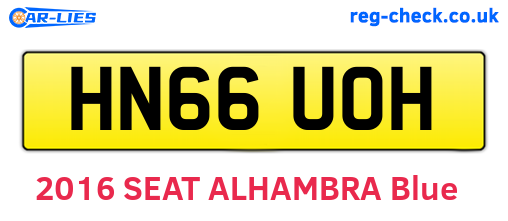 HN66UOH are the vehicle registration plates.