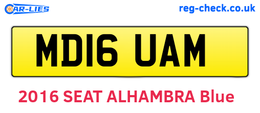MD16UAM are the vehicle registration plates.