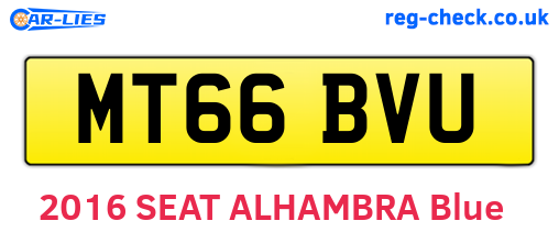 MT66BVU are the vehicle registration plates.