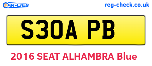 S30APB are the vehicle registration plates.