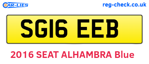 SG16EEB are the vehicle registration plates.