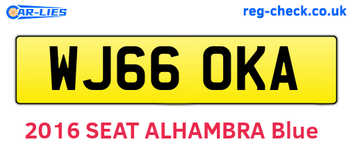 WJ66OKA are the vehicle registration plates.