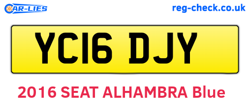 YC16DJY are the vehicle registration plates.