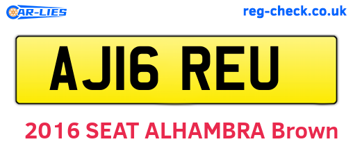 AJ16REU are the vehicle registration plates.