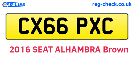 CX66PXC are the vehicle registration plates.