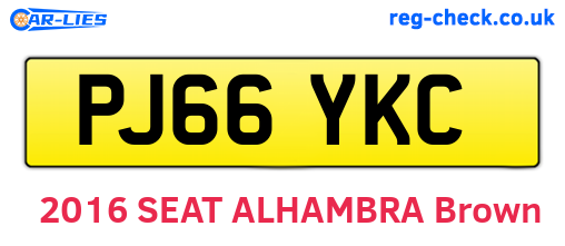PJ66YKC are the vehicle registration plates.