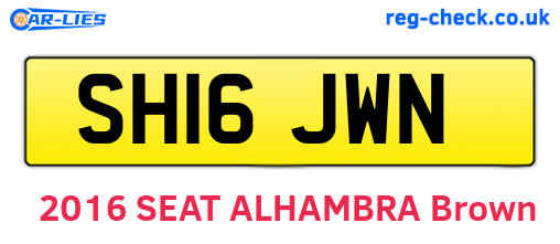 SH16JWN are the vehicle registration plates.