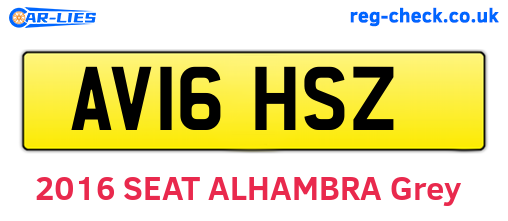 AV16HSZ are the vehicle registration plates.