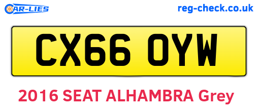 CX66OYW are the vehicle registration plates.
