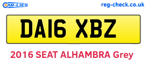 DA16XBZ are the vehicle registration plates.