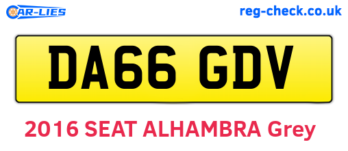 DA66GDV are the vehicle registration plates.