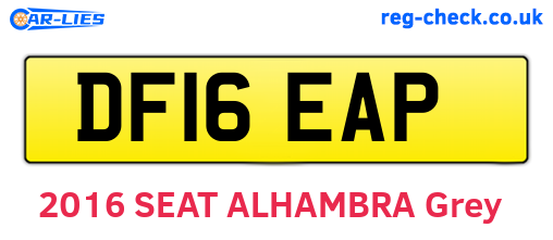 DF16EAP are the vehicle registration plates.