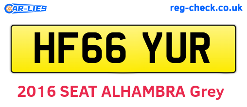 HF66YUR are the vehicle registration plates.