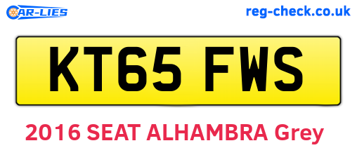 KT65FWS are the vehicle registration plates.