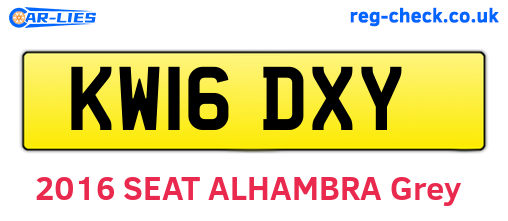 KW16DXY are the vehicle registration plates.