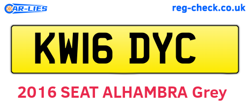 KW16DYC are the vehicle registration plates.