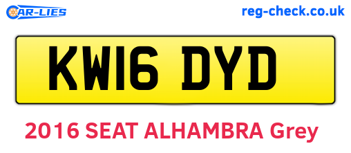 KW16DYD are the vehicle registration plates.
