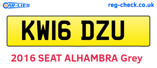 KW16DZU are the vehicle registration plates.