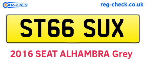ST66SUX are the vehicle registration plates.