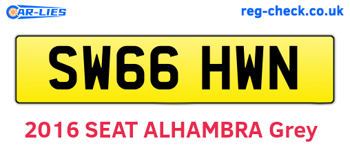 SW66HWN are the vehicle registration plates.