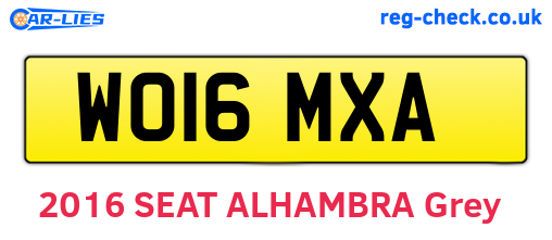 WO16MXA are the vehicle registration plates.