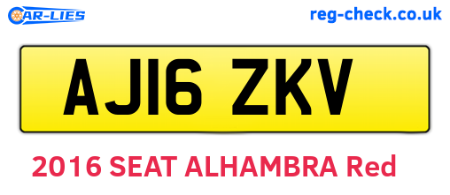 AJ16ZKV are the vehicle registration plates.