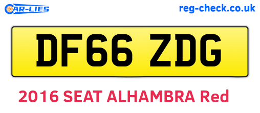 DF66ZDG are the vehicle registration plates.