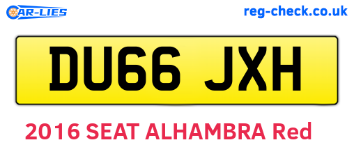 DU66JXH are the vehicle registration plates.