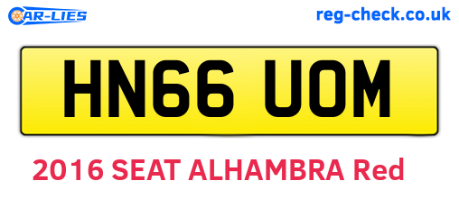 HN66UOM are the vehicle registration plates.