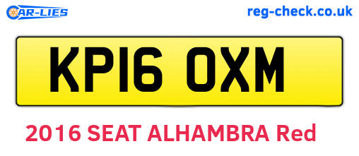 KP16OXM are the vehicle registration plates.