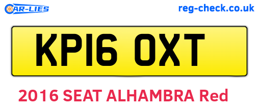 KP16OXT are the vehicle registration plates.