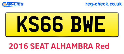 KS66BWE are the vehicle registration plates.